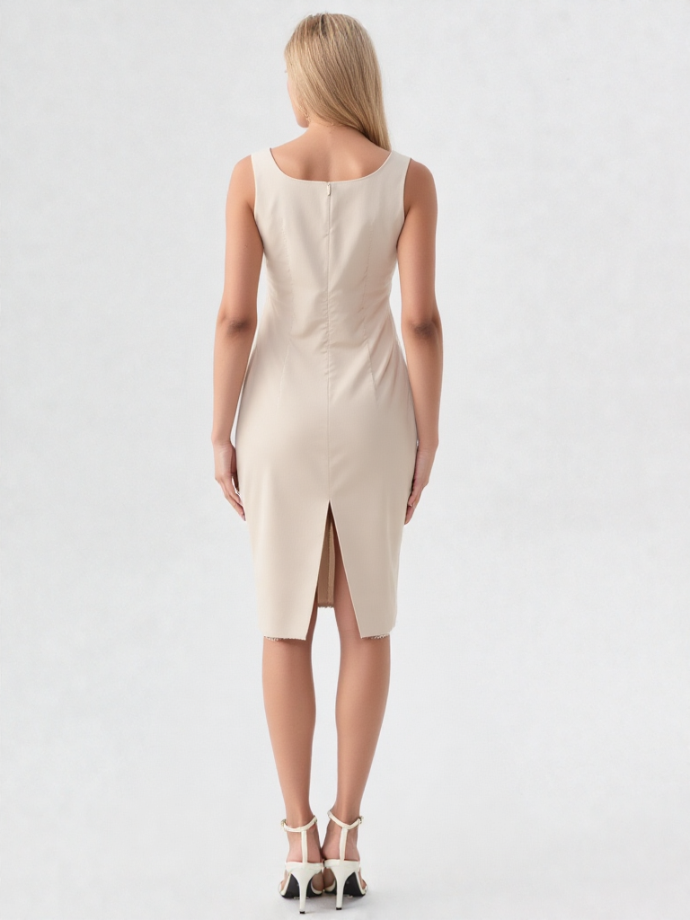 Ruffled V-Neck Midi Dress